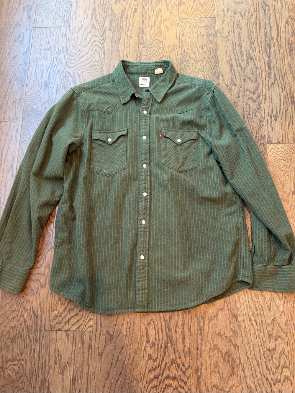 Levi's Olive Green Western Pearl Snap Work Shirt
